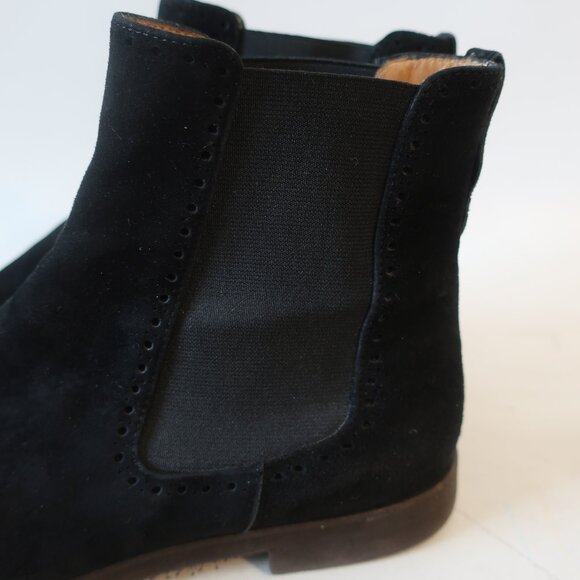 Womens Sutor Mantellassi Black Suede Flat Heel Pull-On Booties 40 US/10 - Picture 6 of 16